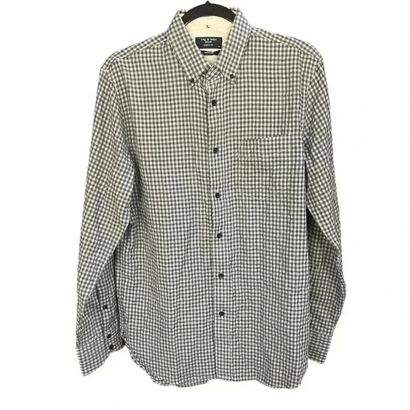 Rag and Bone Men’s Checkered Black and White Flannel M - Picture 1 of 8